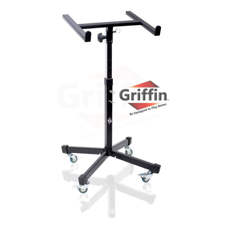 Mobile Studio Mixer Stand DJ Cart by Griffin Rolling Standing Rack On