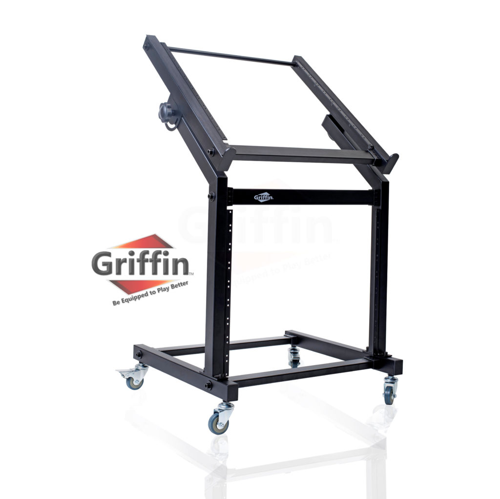 Rack Mount Rolling Stand and Adjustable Top Mixer Platform Mount 19U by