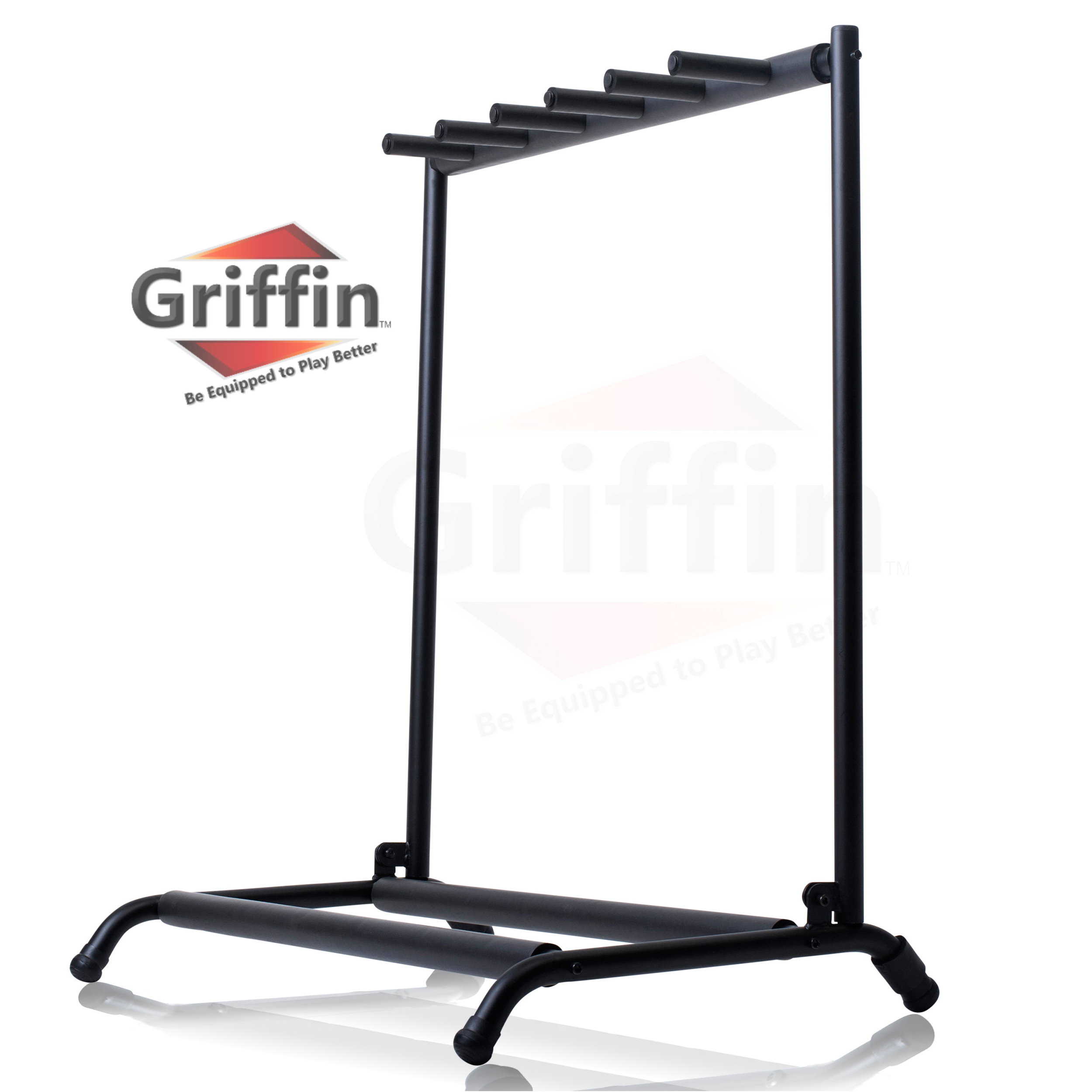 Five Guitar Rack Stand by Griffin – Holder for 5 Guitars & Folds 