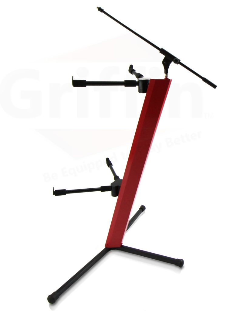 2Tier Column Keyboard Stand with Mic Boom Arm by Griffin Double